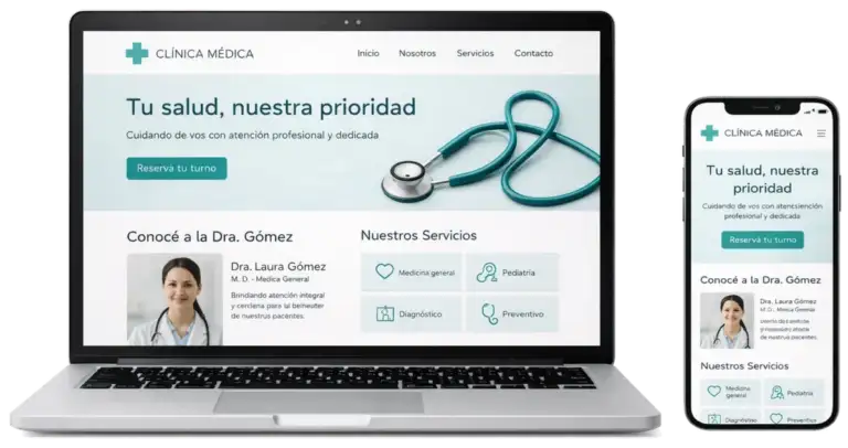Página web para médicos y clínicas en Argentina